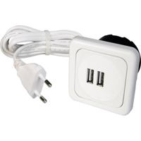 interBär 9016-008.81 2-voudig USB-laadbus Met USB IP20 Wit - thumbnail