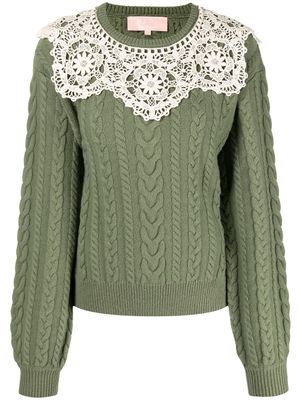 BAPY BY *A BATHING APE® pull torsadé en laine - Vert