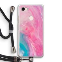 Roze explosie: Pixel 3 Transparant Hoesje met koord