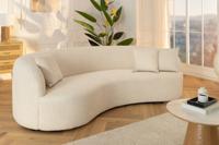 Moderne bank ATELIER 230cm beige bouclé 3-zits bank incl. kussens - 46546