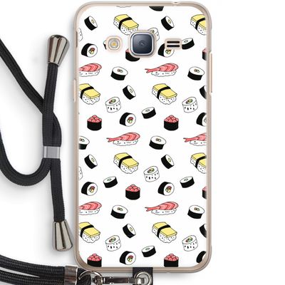 Sushi time: Samsung Galaxy J3 (2016) Transparant Hoesje met koord