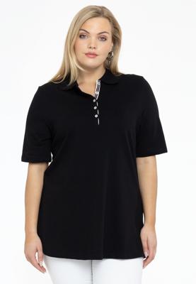 Yoek Polo-shirt flare | Zwart | Maat 58/60