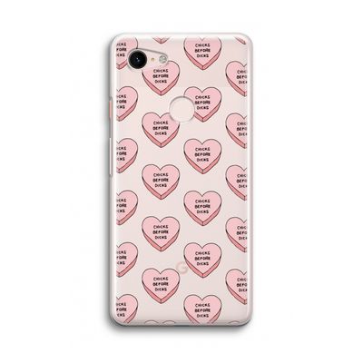 Chicks before dicks: Google Pixel 3 Transparant Hoesje