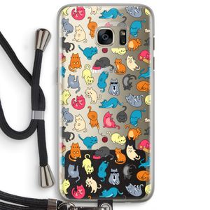 Kleurrijke katten: Samsung Galaxy S7 Edge Transparant Hoesje met koord