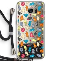 Kleurrijke katten: Samsung Galaxy S7 Edge Transparant Hoesje met koord
