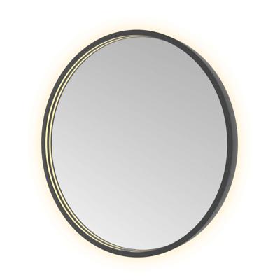 Spiegel Hotbath &MORE 60x60 cm LED-Verlichting Spiegelverwarming Rond Geborsteld Zwart PVD