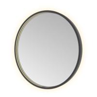 Spiegel Hotbath &MORE 60x60 cm LED-Verlichting Spiegelverwarming Rond Geborsteld Zwart PVD
