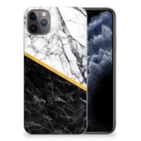 Apple iPhone 11 Pro Max TPU Siliconen Hoesje Marmer Wit Zwart - Origineel Cadeau Man