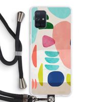 Bold Rounded Shapes: Samsung Galaxy A71 Transparant Hoesje met koord