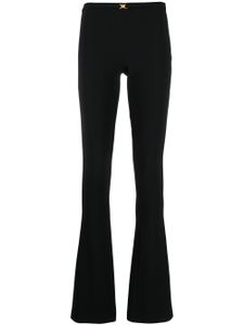 Blumarine pantalon évasé à boucle logo - Noir