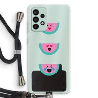 Smiley watermeloen: Samsung Galaxy A52s 5G Transparant Hoesje met koord
