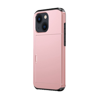 iPhone 15 Plus hoesje - Backcover - Hardcase - Pasjeshouder - Portemonnee - Shockproof - TPU - Rose Goud - thumbnail