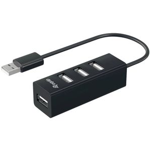 Equip 128955 interface hub USB 2.0 480 Mbit/s Zwart