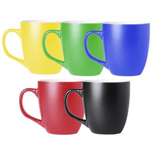 Koffie mokken/bekers Artista - 5x - keramiek - met oor - multi kleuren - 440 ml - stijlvolle vorm