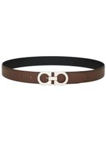 Ferragamo ceinture réversible en cuir à boucle Gancini - Marron