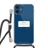 Reminder: iPhone 12 mini Transparant Hoesje met koord