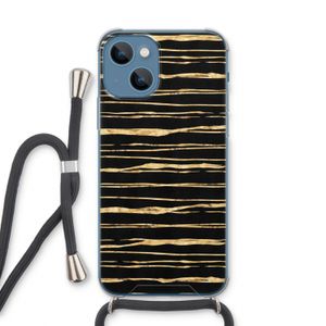 Gouden strepen: iPhone 13 Transparant Hoesje met koord