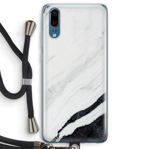 Elegante marmer: Huawei P20 Transparant Hoesje met koord