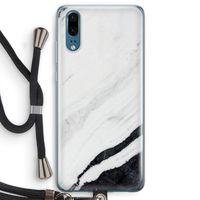 Elegante marmer: Huawei P20 Transparant Hoesje met koord