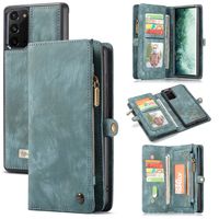 Caseme - vintage 2 in 1 portemonnee hoes - Samsung Galaxy Note 20 - Blauw - thumbnail