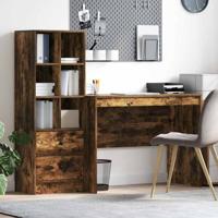 Bureau met lade 2 pcs Gerookt eiken