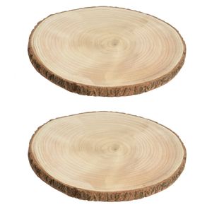 6x stuks houten decoratie boomschors boomschijven D20 cm