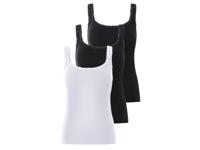 esmara 3 dames tops (Zwart/wit, L (44/46))