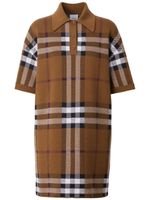 Burberry robe polo en jacquard à carreaux - Marron