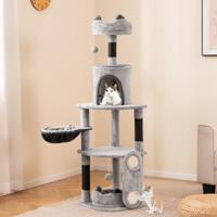 Grote Kattenboom Grote Kattentoren met Meerdere Verdiepingen Krabpalen en Krabplank van Sisal Pluche Zitstokken Hangend Speelgoed