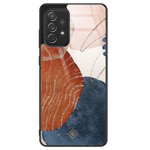 Samsung Galaxy A72 glazen hardcase - Abstract terracotta