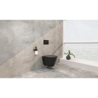 Wiesbaden Vesta Wandcloset Rimless met Bidetkraan - Warm/Koud Water - met Shade Slim Toiletzitting - Mat Zwart