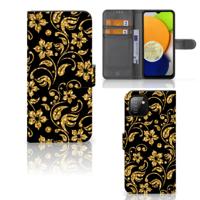 Samsung Galaxy A03 Hoesje Gouden Bloemen