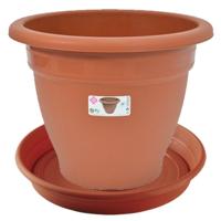 Bloempot met onder opvangschaal - terra cotta - rond - diameter pot 50 cm - Plantenpotten/bakken