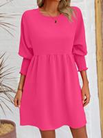 Casual Loose Plain Dress With No