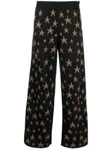 Chinti & Parker pantalon évasé à motif d'étoiles - Noir