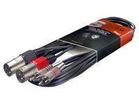 Stagg STC3CMXM adapterkabel RCA M naar XLR M 3m - thumbnail