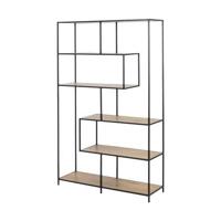 Lisomme Vic Industriële Houten Boekenkast - B 114 cm - Zwart - thumbnail