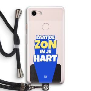 Laat de zon in je hart: Pixel 3 Transparant Hoesje met koord