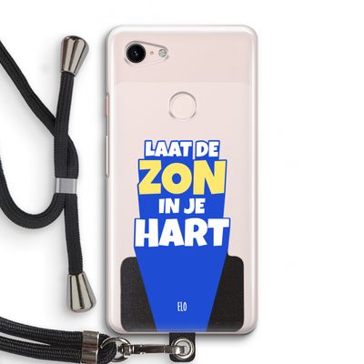 Laat de zon in je hart: Pixel 3 Transparant Hoesje met koord