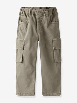 NAME IT cargo broek voor jongens van Lyocell taupe
