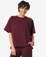 HEMA Dames T-shirt Elly jersey relaxed fit bordeauxrood (bordeauxrood)
