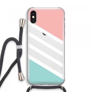 Strepen pastel: iPhone XS Max Transparant Hoesje met koord