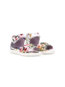 Dolce & Gabbana Kids sandales en cuir à fleurs - Violet