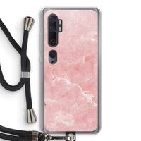 Roze marmer: Xiaomi Mi Note 10 Pro Transparant Hoesje met koord