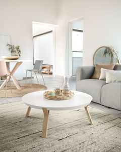 Kave Home Kave Home Salontafel Dilos rond, hout wit,, 90 x 32 x 90 cm