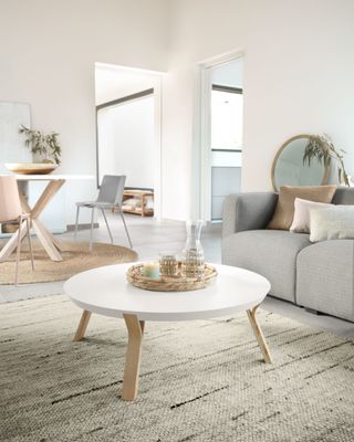 Kave Home Kave Home Salontafel Dilos rond, hout wit,, 90 x 32 x 90 cm