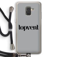 Topvent Grijs Zwart: Samsung Galaxy A8 (2018) Transparant Hoesje met koord