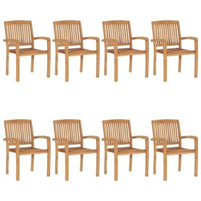 Tuinstoelen stapelbaar 8 st massief teakhout