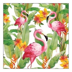 40x Flamingo exotisch thema servetten 33 x 33 cm