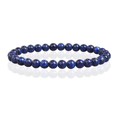 6mm Memphis Natuursteen Armband - Lapis Lazuli
